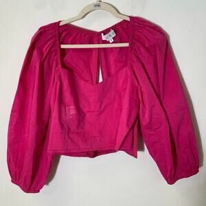 Buru Hot Pink Cropped Blouse Sz M